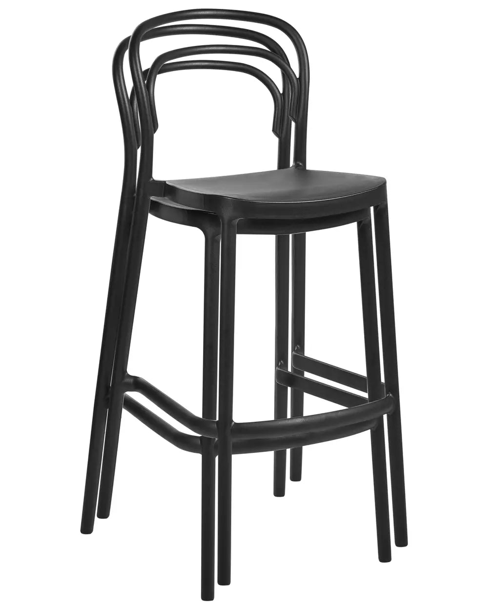 Set of 2 Garden Bar Chairs Black All-Weather Kalvio