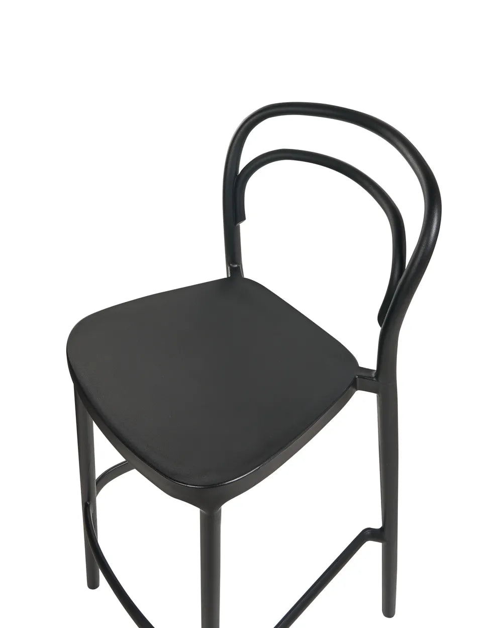 Set of 2 Garden Bar Chairs Black All-Weather Kalvio