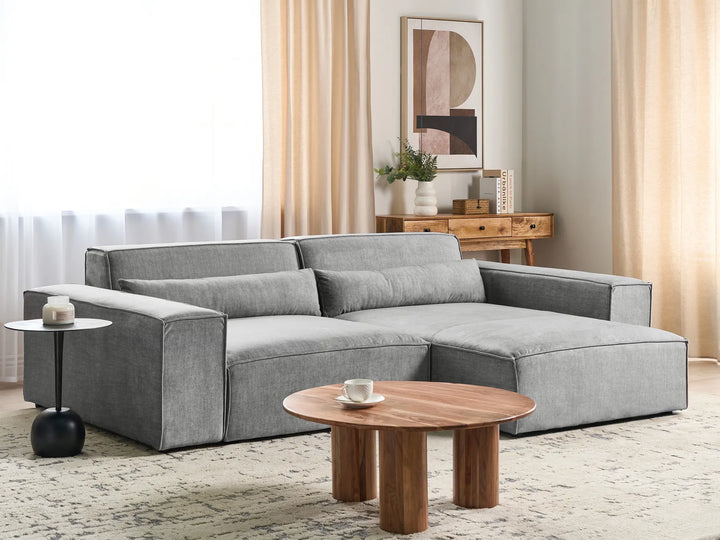 Modular Corner Sofa 2 Seater Fabric Grey Left Hand Bouke