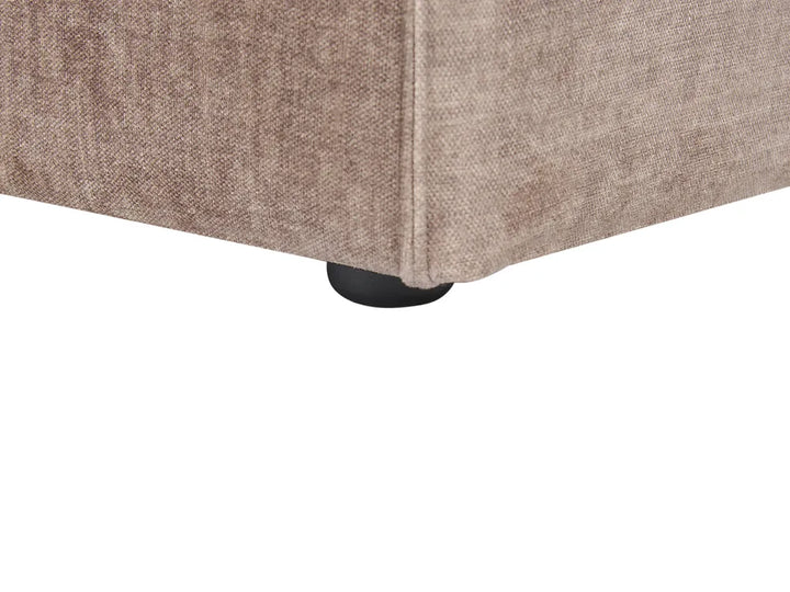 Modular Corner Sofa 2 Seater Fabric Light Brown with Ottoman Right Hand Bouke