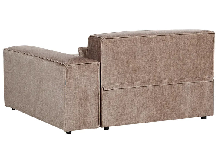 Modular Corner Sofa 2 Seater Fabric Light Brown with Ottoman Right Hand Bouke