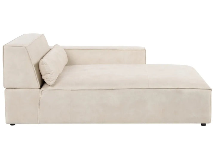 Modular Corner Sofa 2 Seater Velvet Light Beige with Ottoman Left Hand Bouke