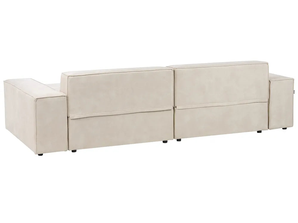 Modular Corner Sofa 2 Seater Velvet Light Beige with Ottoman Left Hand Bouke
