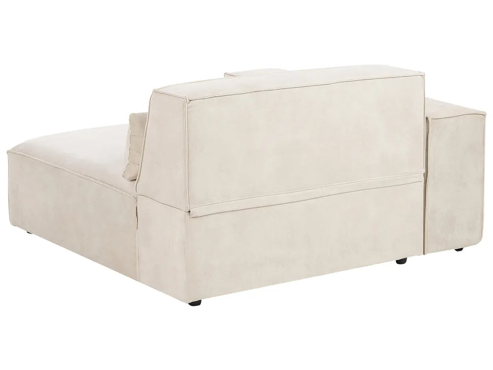 Modular Corner Sofa 2 Seater Velvet Light Beige with Ottoman Left Hand Bouke