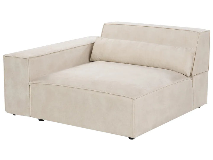 Modular Corner Sofa 2 Seater Velvet Light Beige with Ottoman Left Hand Bouke