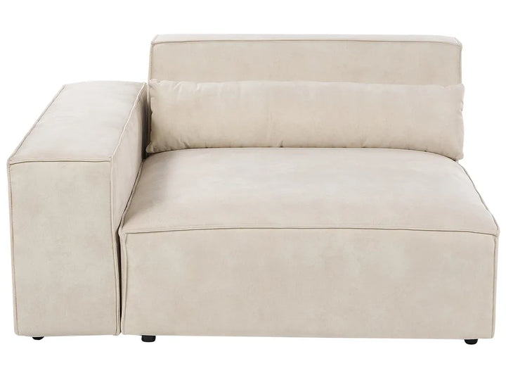 Modular Corner Sofa 2 Seater Velvet Light Beige with Ottoman Left Hand Bouke