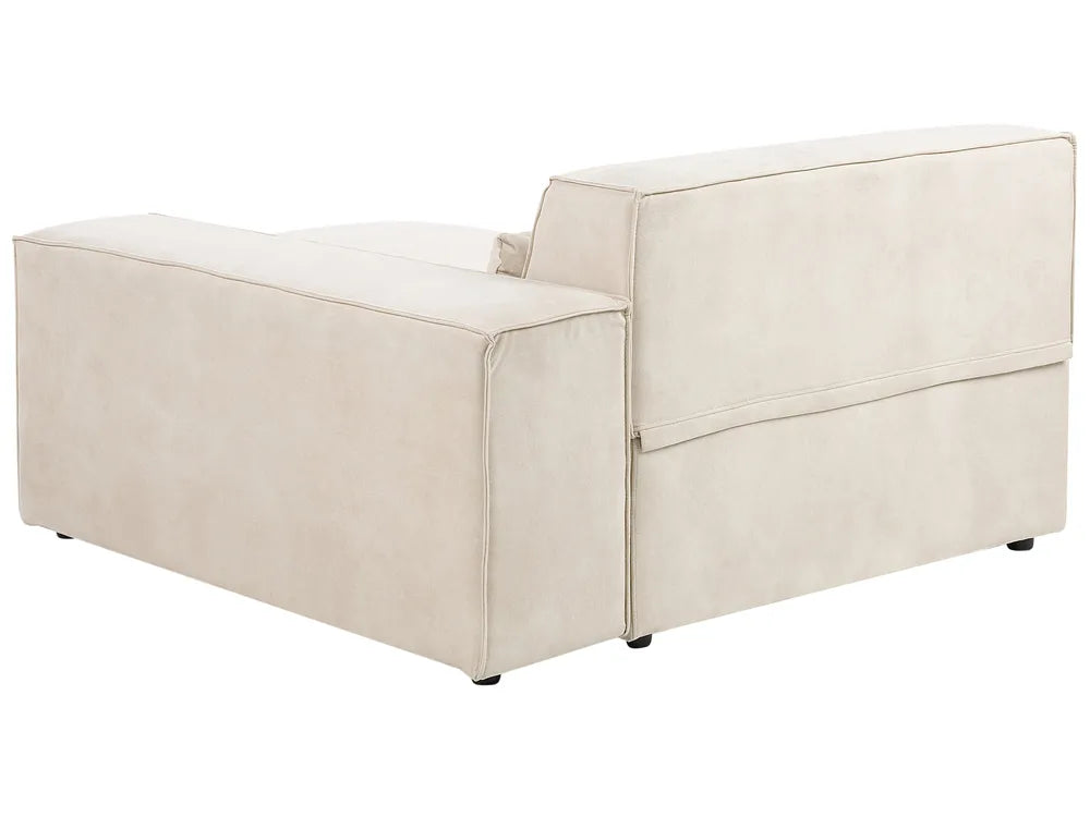 Modular Corner Sofa 2 Seater Velvet Light Beige with Ottoman Left Hand Bouke