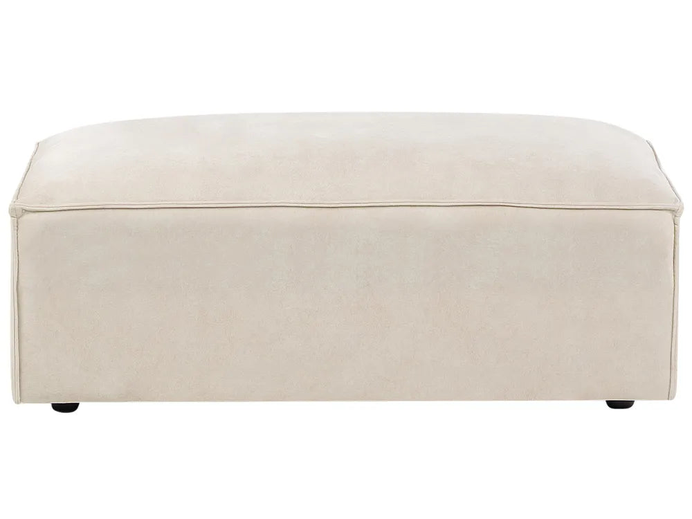 Modular Corner Sofa 2 Seater Velvet Light Beige with Ottoman Right Hand Bouke