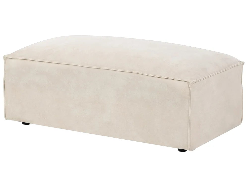 Modular Corner Sofa 2 Seater Velvet Light Beige with Ottoman Right Hand Bouke