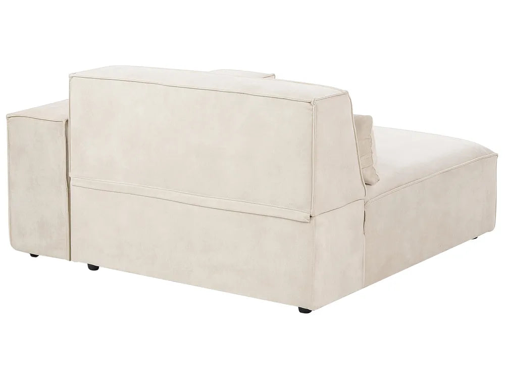 Modular Corner Sofa 2 Seater Velvet Light Beige with Ottoman Right Hand Bouke