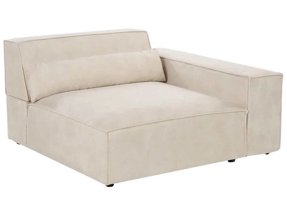 Modular Corner Sofa 2 Seater Velvet Light Beige with Ottoman Right Hand Bouke