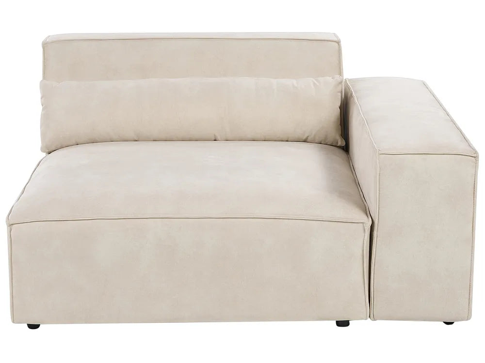 Modular Corner Sofa 2 Seater Velvet Light Beige with Ottoman Right Hand Bouke