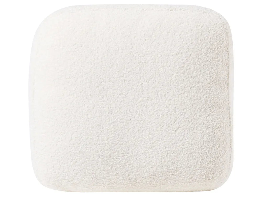 Corner Sofa 5 Seater Boucle White with Ottoman Right Hand Thremo
