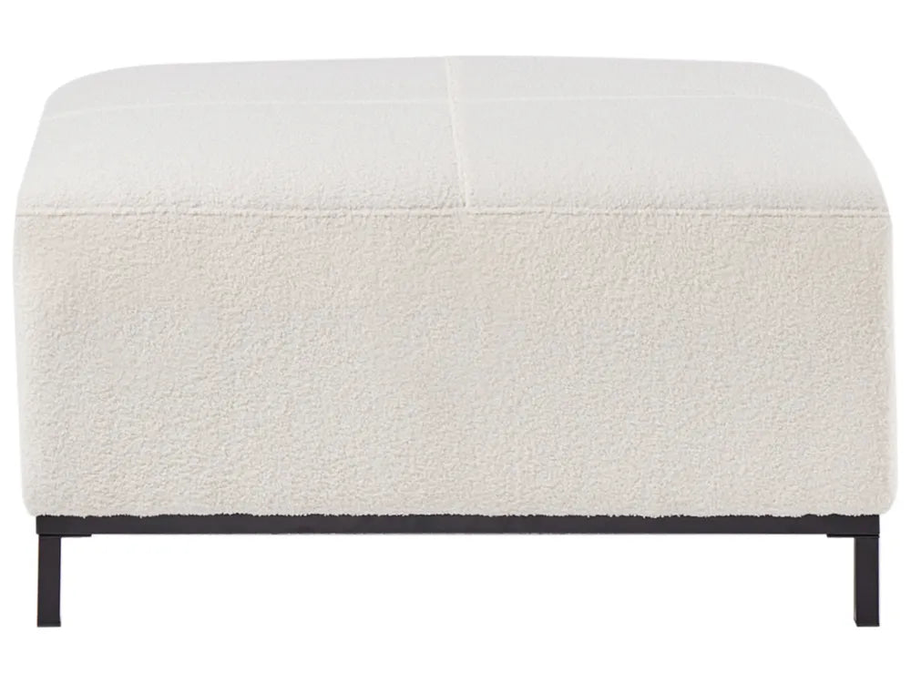 Corner Sofa 5 Seater Boucle White with Ottoman Right Hand Thremo