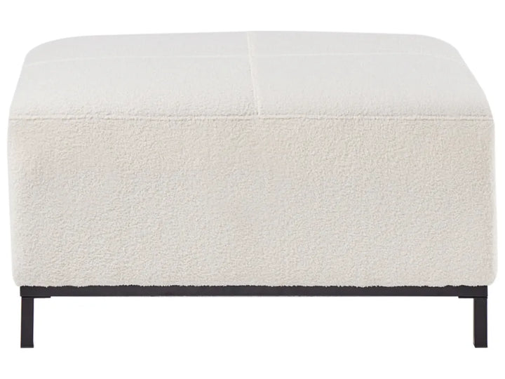 Corner Sofa 5 Seater Boucle White with Ottoman Right Hand Thremo