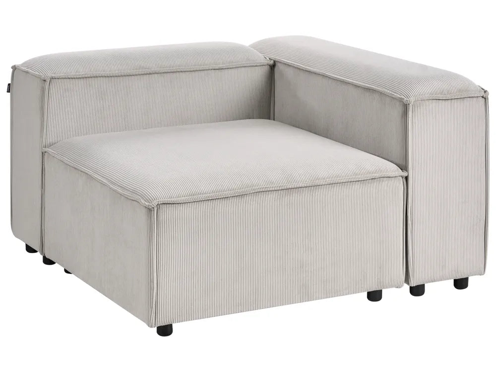 Modular Corner Sofa 4 Seater Corduroy Taupe Right Hand Quiva