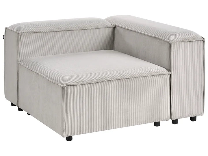 Modular Corner Sofa 4 Seater Corduroy Taupe Right Hand Quiva