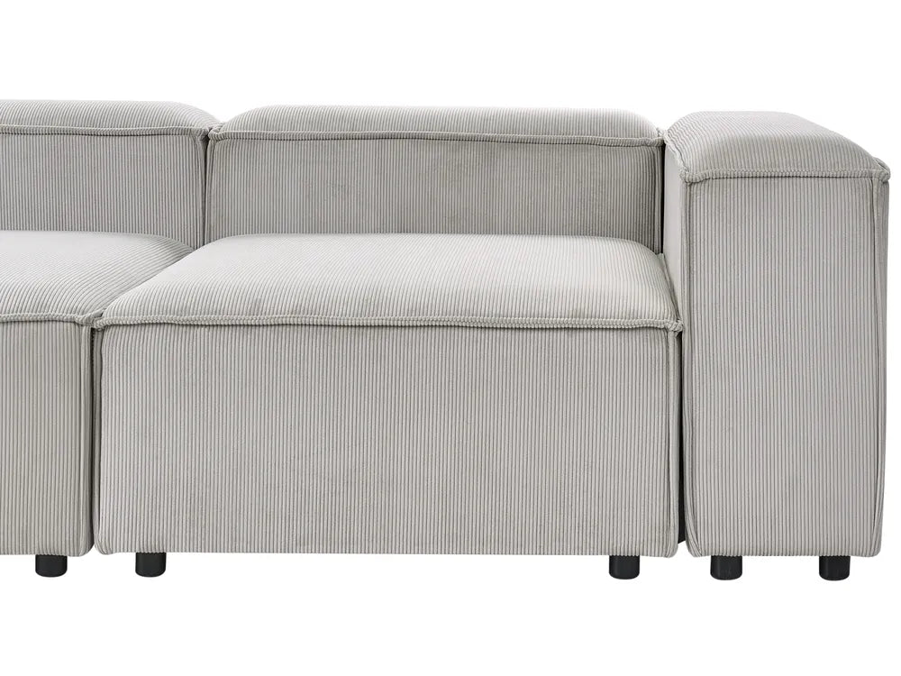 Modular Corner Sofa 4 Seater Corduroy Taupe Right Hand Quiva