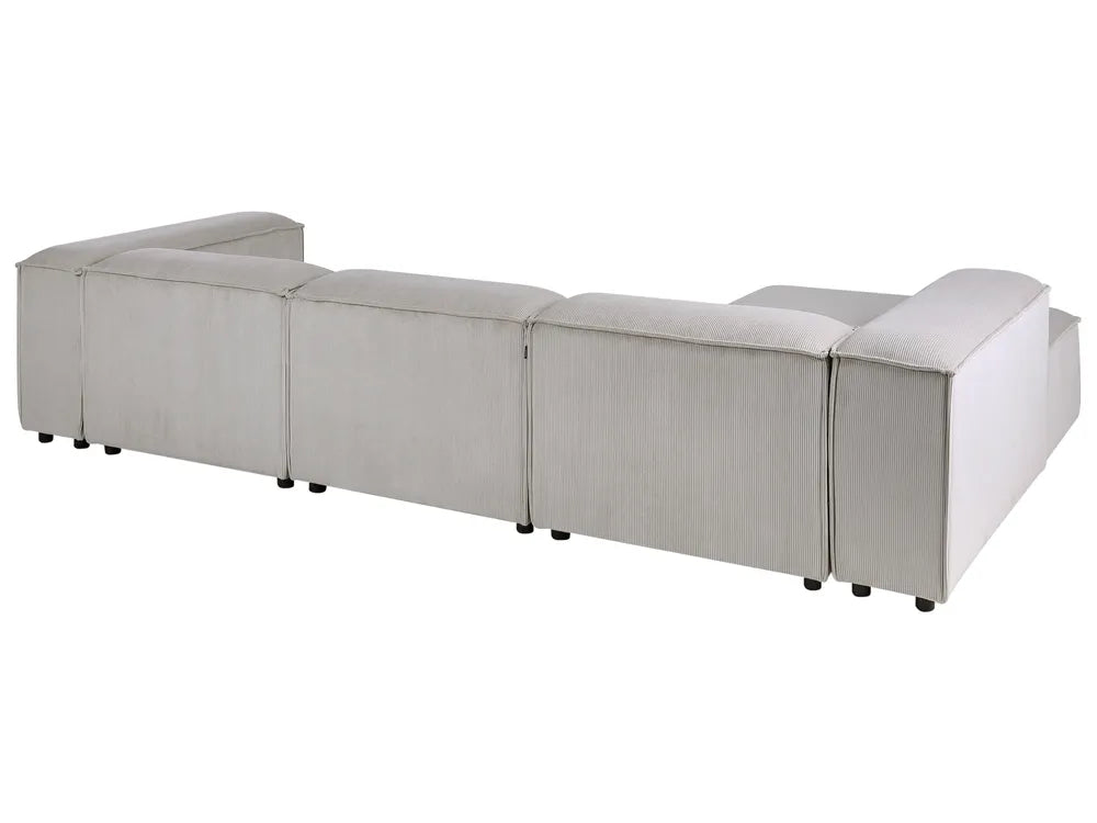 Modular Corner Sofa 4 Seater Corduroy Taupe Right Hand Quiva