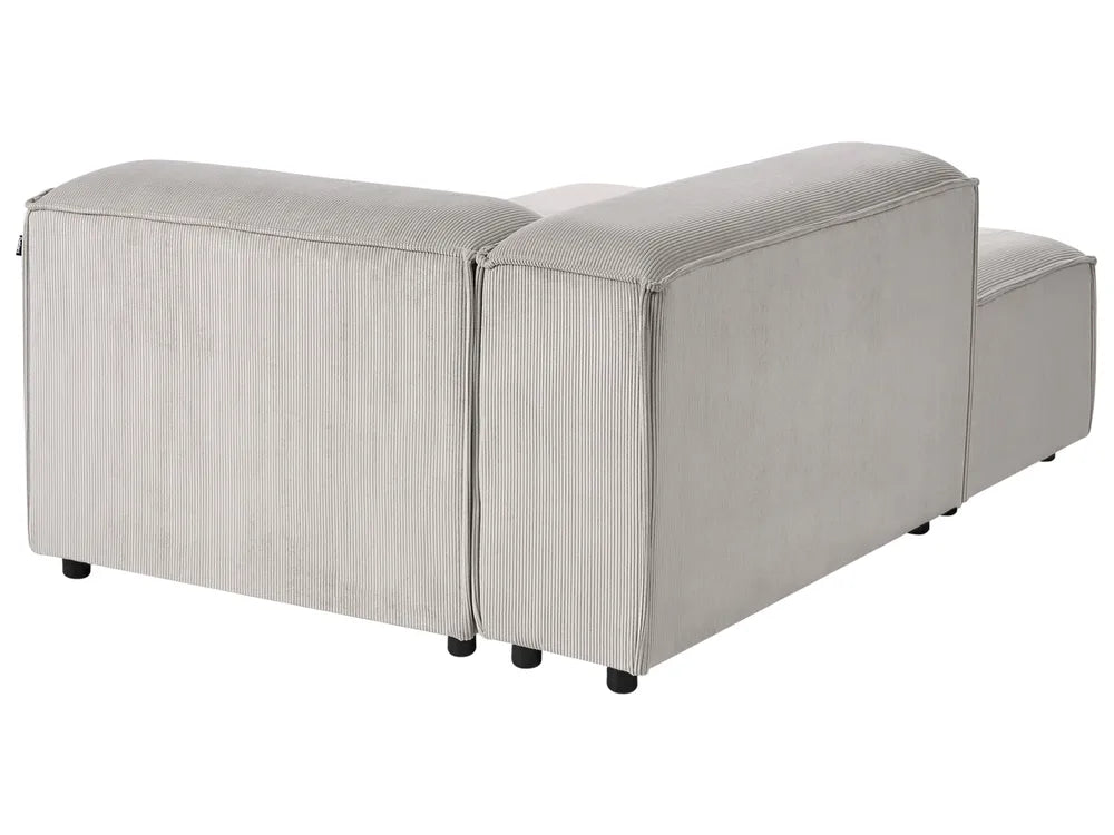 Modular Corner Sofa 4 Seater Corduroy Taupe Right Hand Quiva