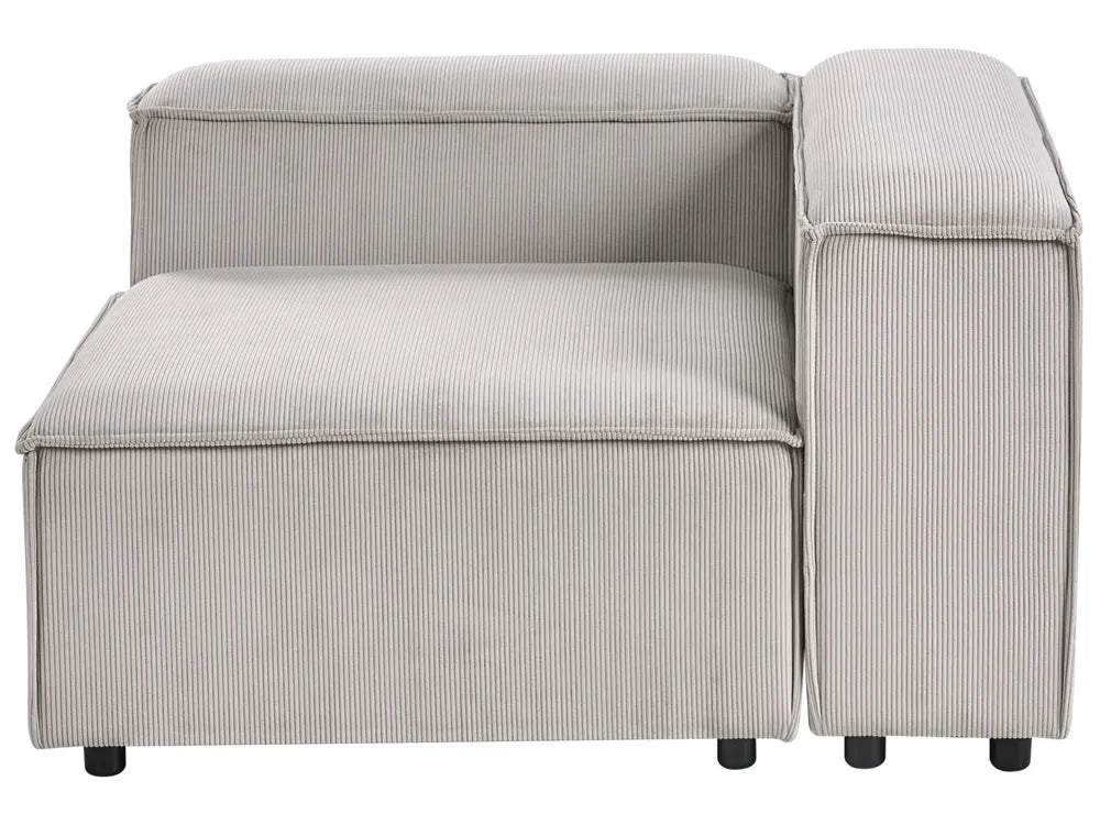 Modular Corner Sofa 4 Seater Corduroy Taupe Right Hand Quiva