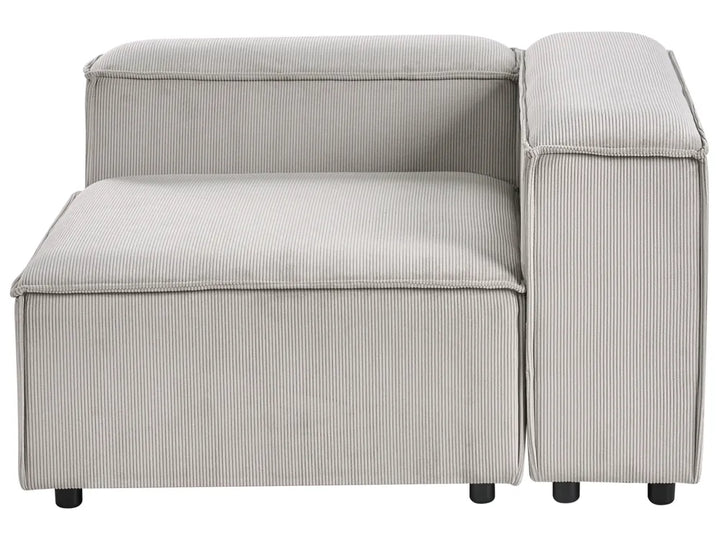 Modular Corner Sofa 4 Seater Corduroy Taupe Right Hand Quiva