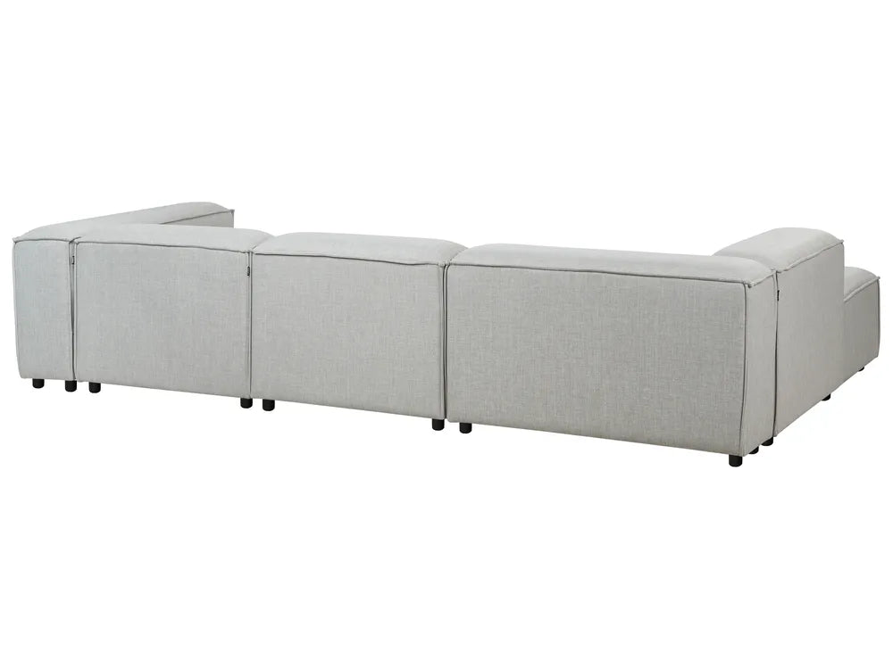 Modular Corner Sofa 4 Seater Fabric Light Grey Right Hand Oakham