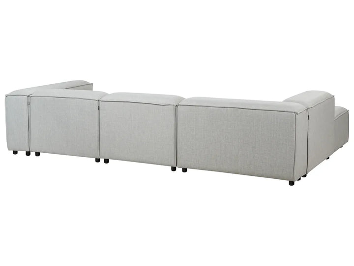 Modular Corner Sofa 4 Seater Fabric Light Grey Right Hand Oakham