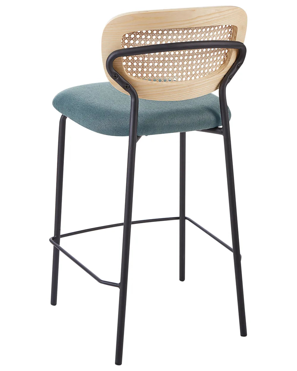 Set of 2 Bar Chairs Rattan Teal Surface Protection Ulvana