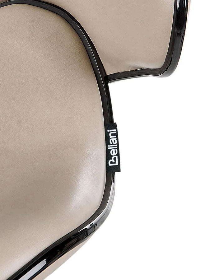 Set of 2 Bar Chairs Faux Leather Swivel Light Beige Elegant Design Yentia