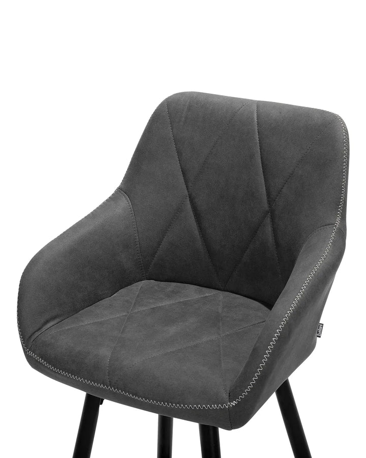 Set of 2 Bar Chairs Grey Non-Slip Leg Protectors Xalana