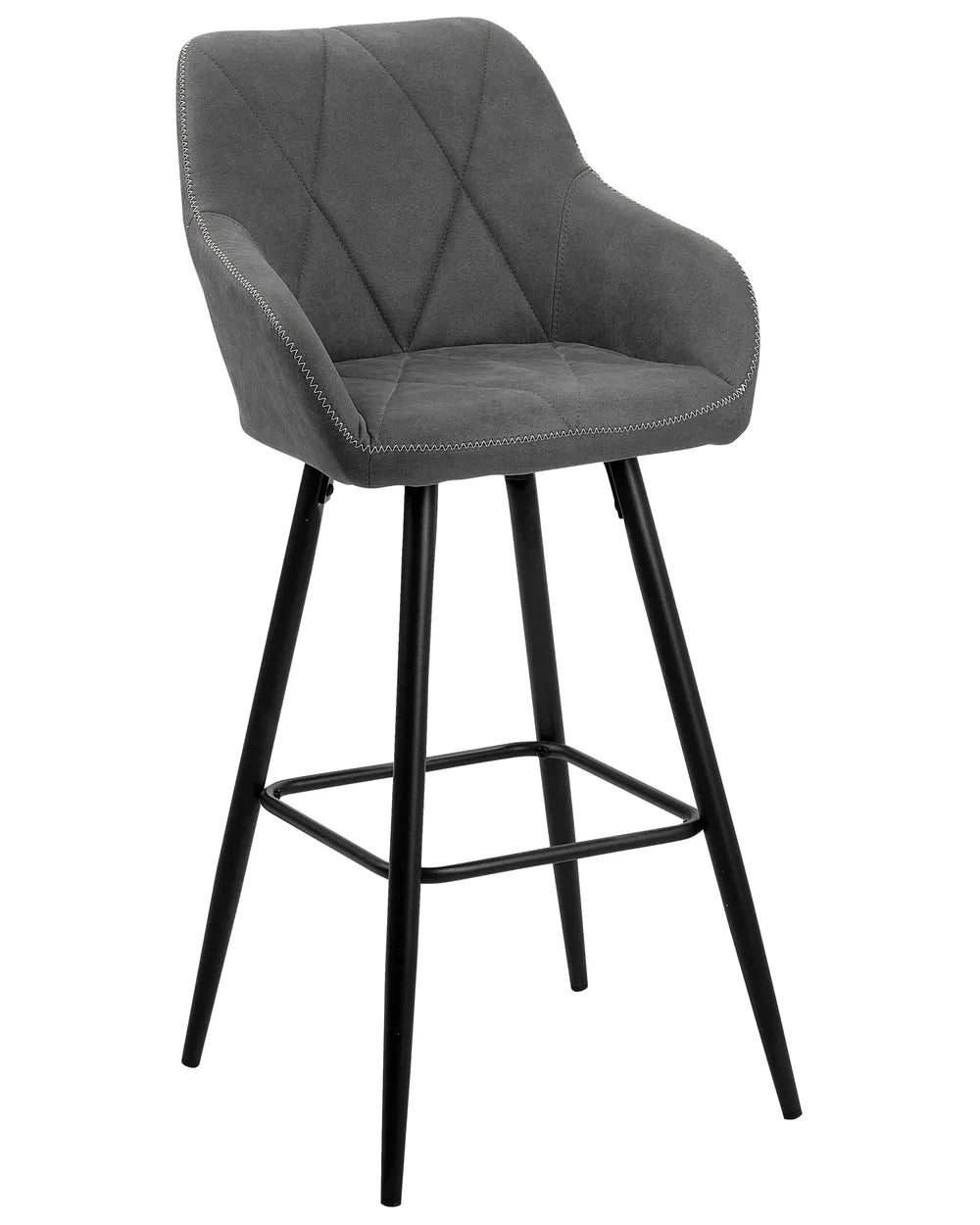 Set of 2 Bar Chairs Grey Non-Slip Leg Protectors Xalana