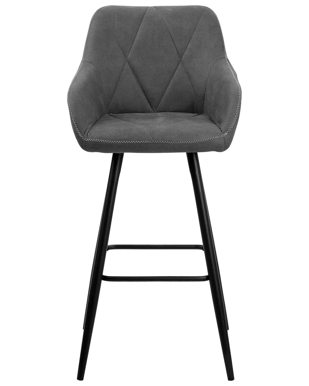 Set of 2 Bar Chairs Grey Non-Slip Leg Protectors Xalana