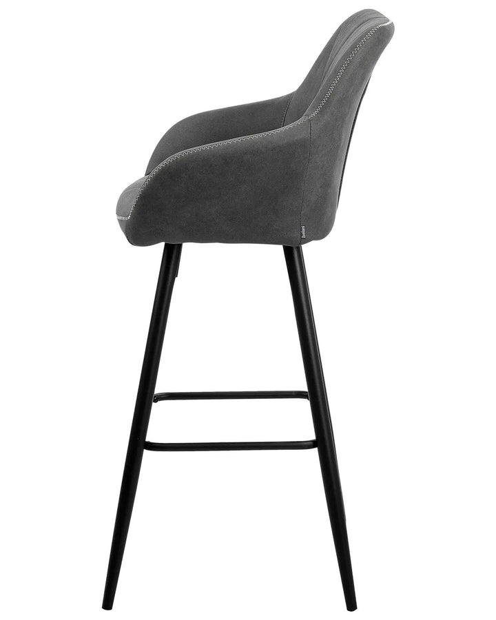 Set of 2 Bar Chairs Grey Non-Slip Leg Protectors Xalana