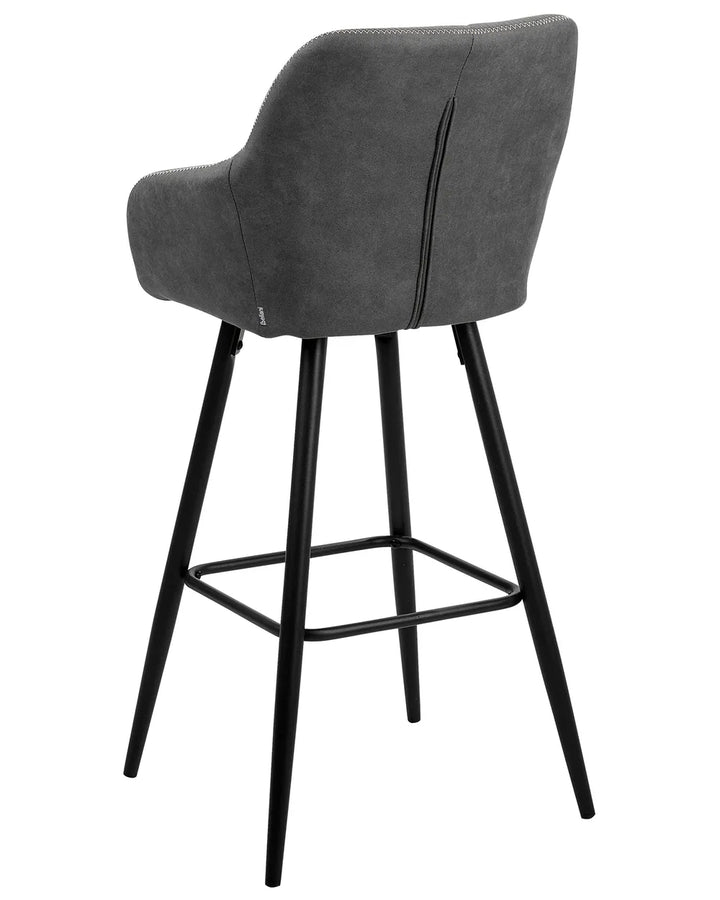 Set of 2 Bar Chairs Grey Non-Slip Leg Protectors Xalana