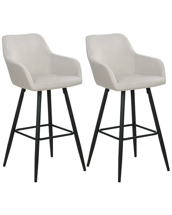 Set of 2 Bar Chairs Velvet Taupe Many Interior Styles Sontro