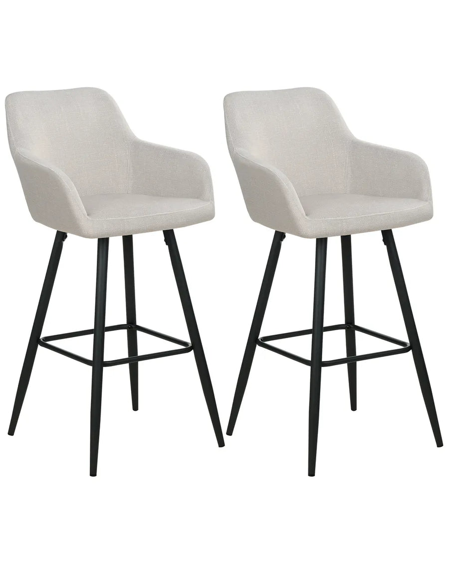Set of 2 Bar Chairs Velvet Taupe Many Interior Styles Sontro