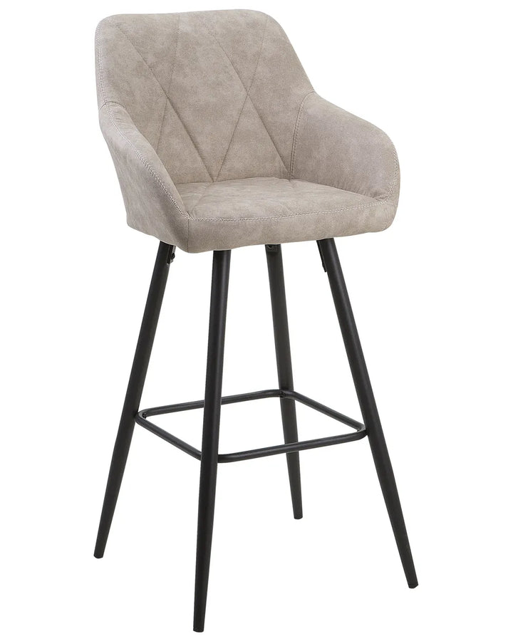 Set of 2 Bar Chairs Beige Solid Craftship Jarnio