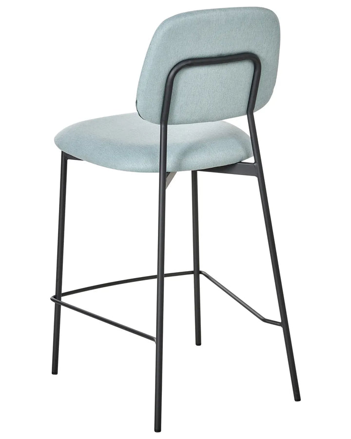 Set of 2 Bar Chairs Fabric Light Blue Maximum Comfort Ristor