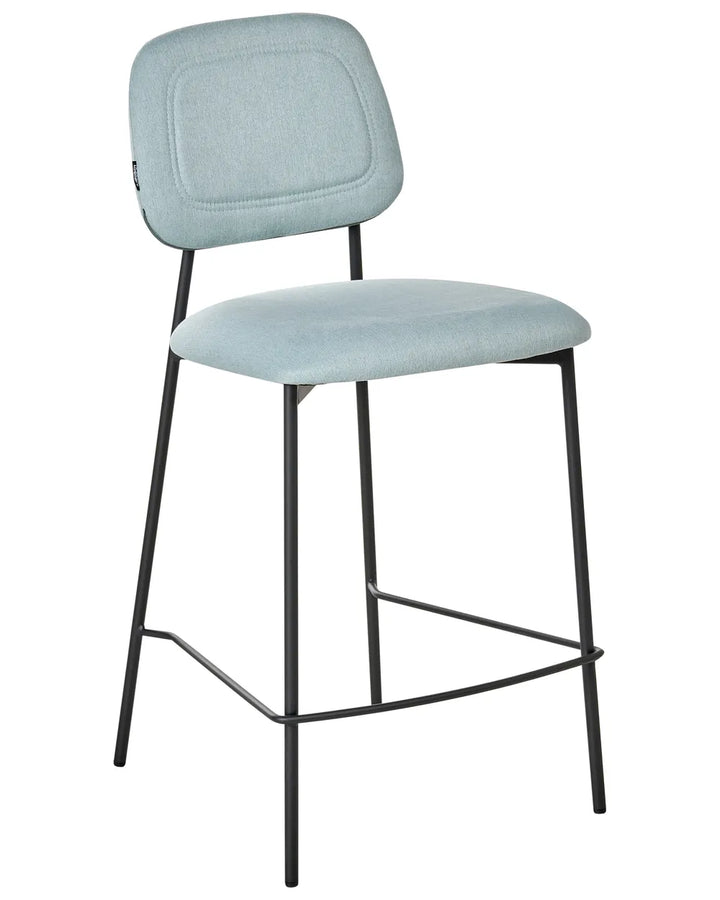 Set of 2 Bar Chairs Fabric Light Blue Maximum Comfort Ristor