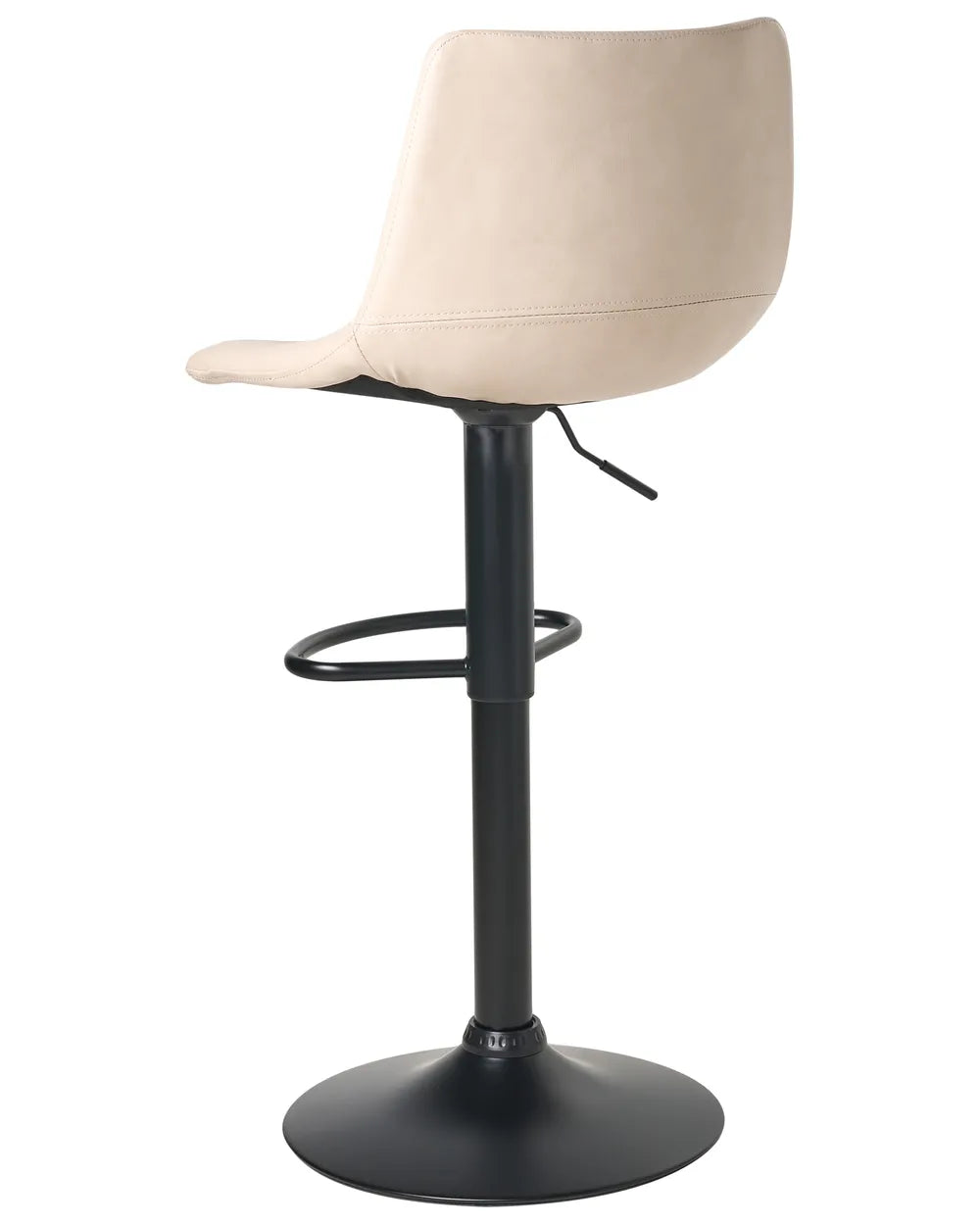 Set of 2 Bar Stools Faux Leather Swivel Light Beige Comfortable Footrest Kivron