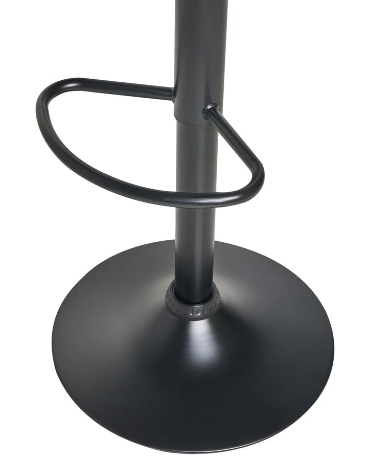 Set of 2 Bar Stools Faux Leather Swivel Black Elegant Design Kivron