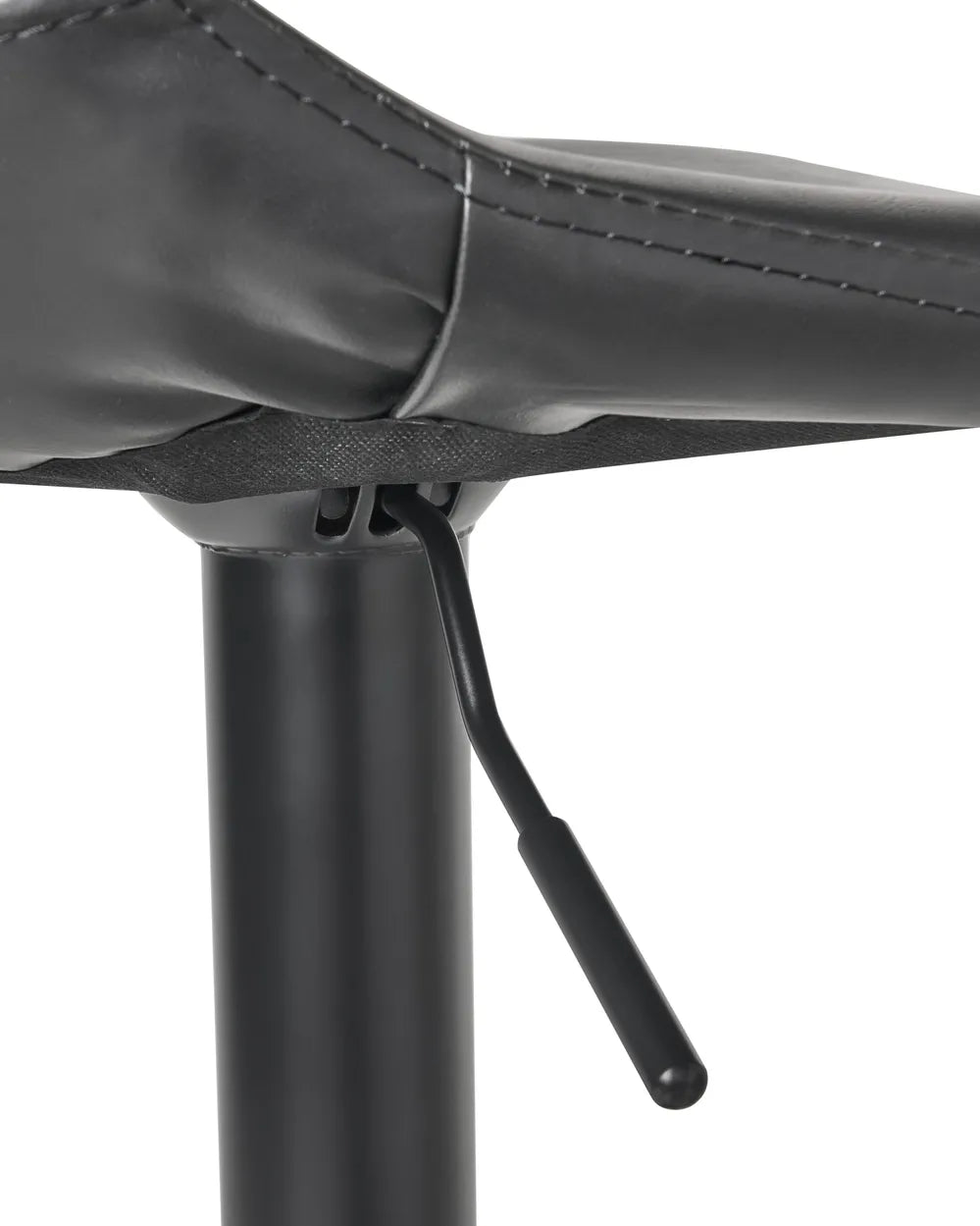 Set of 2 Bar Stools Faux Leather Swivel Black Elegant Design Kivron