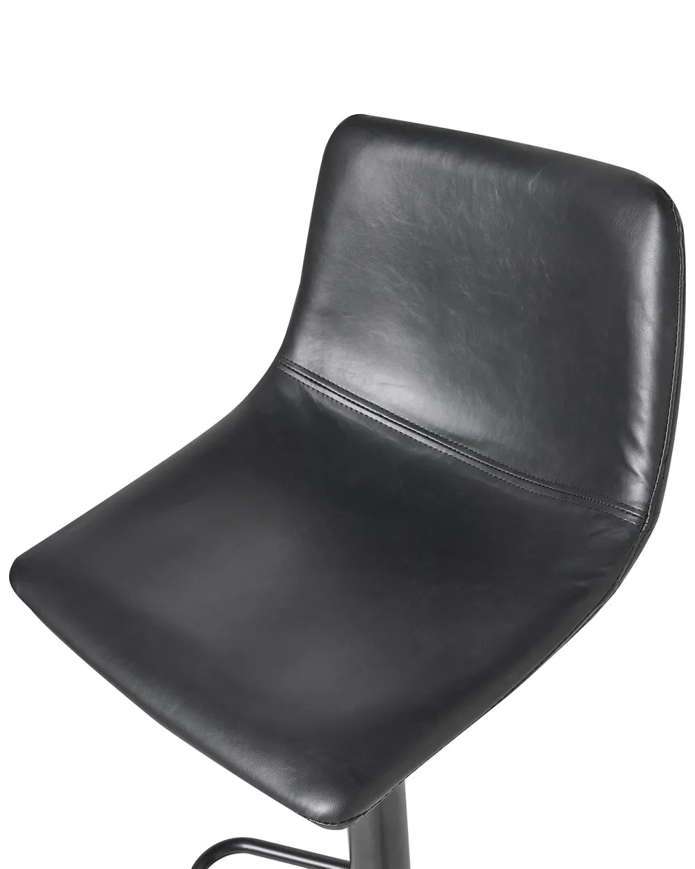 Set of 2 Bar Stools Faux Leather Swivel Black Elegant Design Kivron