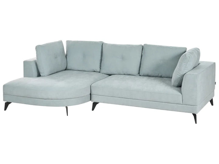Corner Sofa 3 Seater Chenille Light Blue Right Hand Yvera
