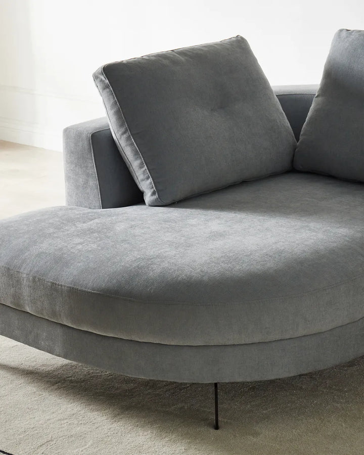 Corner Sofa 3 Seater Chenille Light Blue Right Hand Yvera