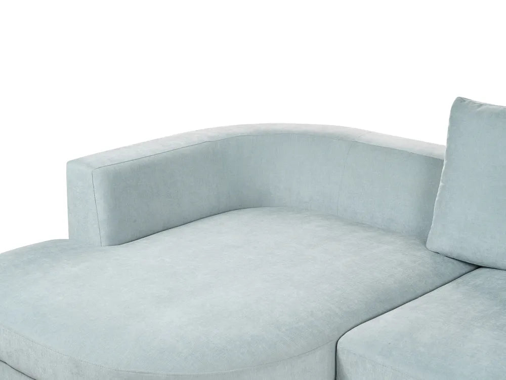 Corner Sofa 3 Seater Chenille Light Blue Right Hand Yvera