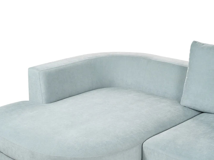 Corner Sofa 3 Seater Chenille Light Blue Right Hand Yvera