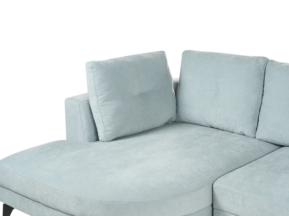 Corner Sofa 3 Seater Chenille Light Blue Right Hand Yvera
