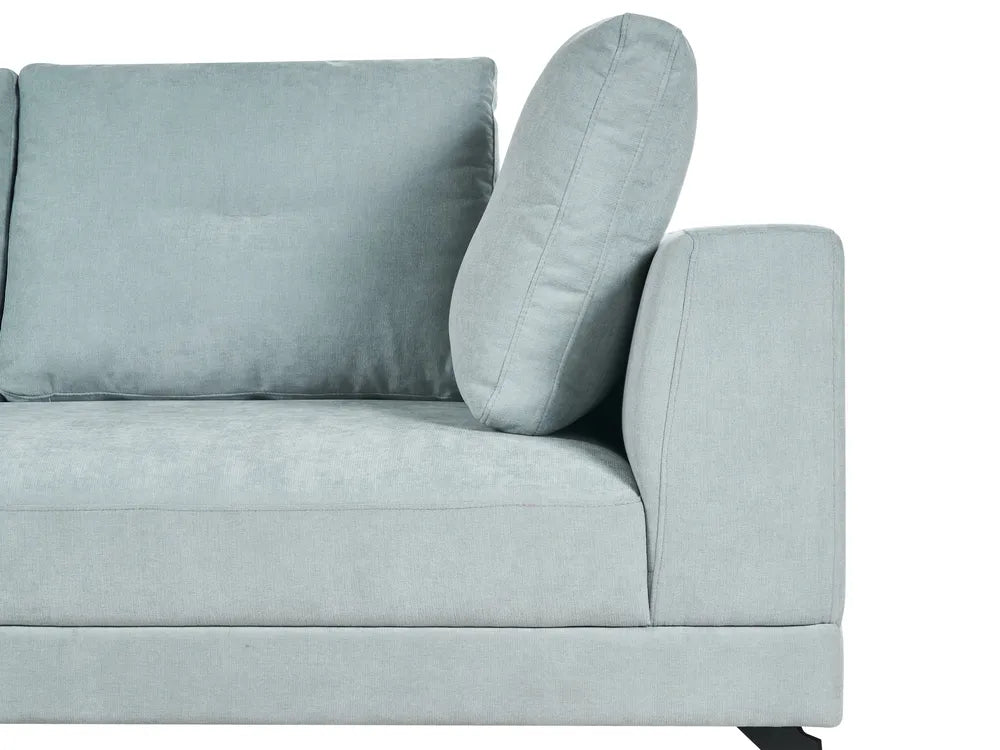 Corner Sofa 3 Seater Chenille Light Blue Right Hand Yvera